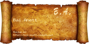 Bai Anett névjegykártya